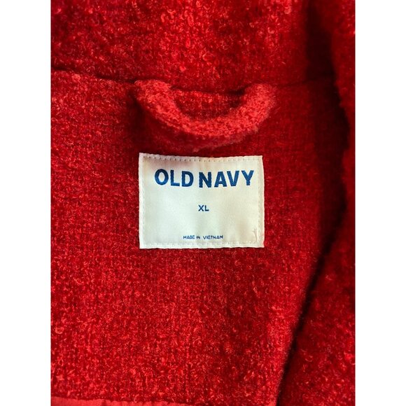 Old Navy Wool Shacket XL Red Button-Front Jacket - Picture 4 of 10